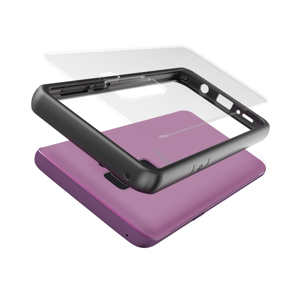 Husă Samsung Galaxy S9 Plus, spate rigid, din acril, cu ramă antișoc, negru
