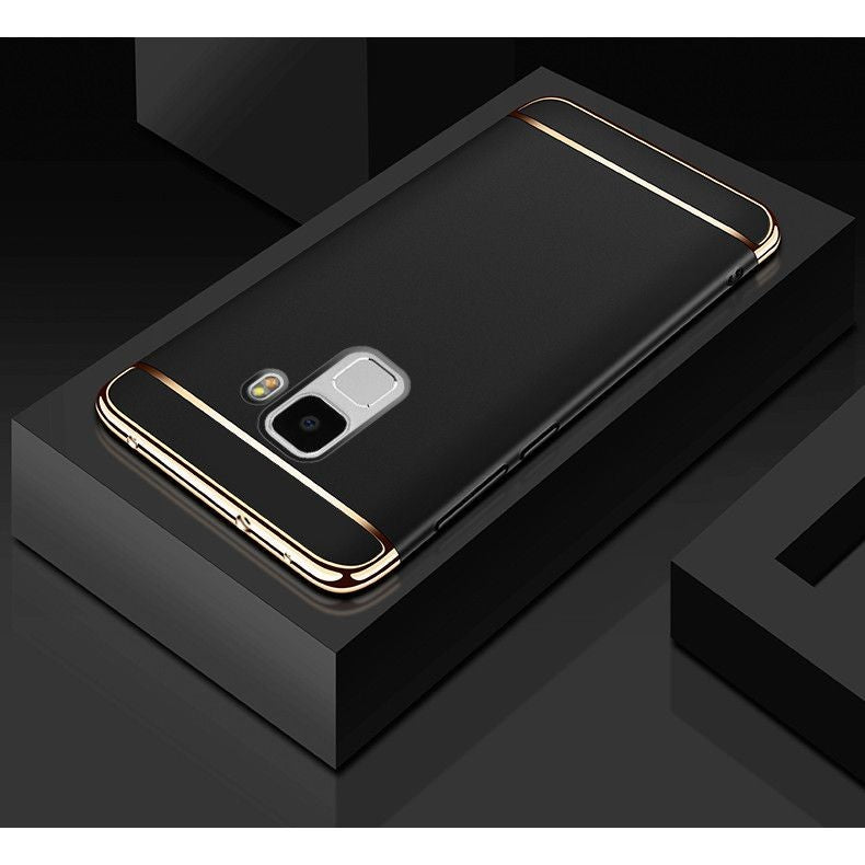 Husă Samsung Galaxy S9 Plus, spate rigid, din trei piese, cu margini cromate, negru