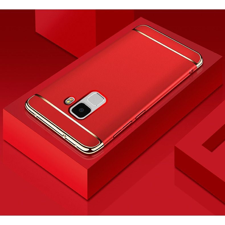 Husă Samsung Galaxy S9 Plus, spate rigid, din trei piese, cu margini cromate, roșu