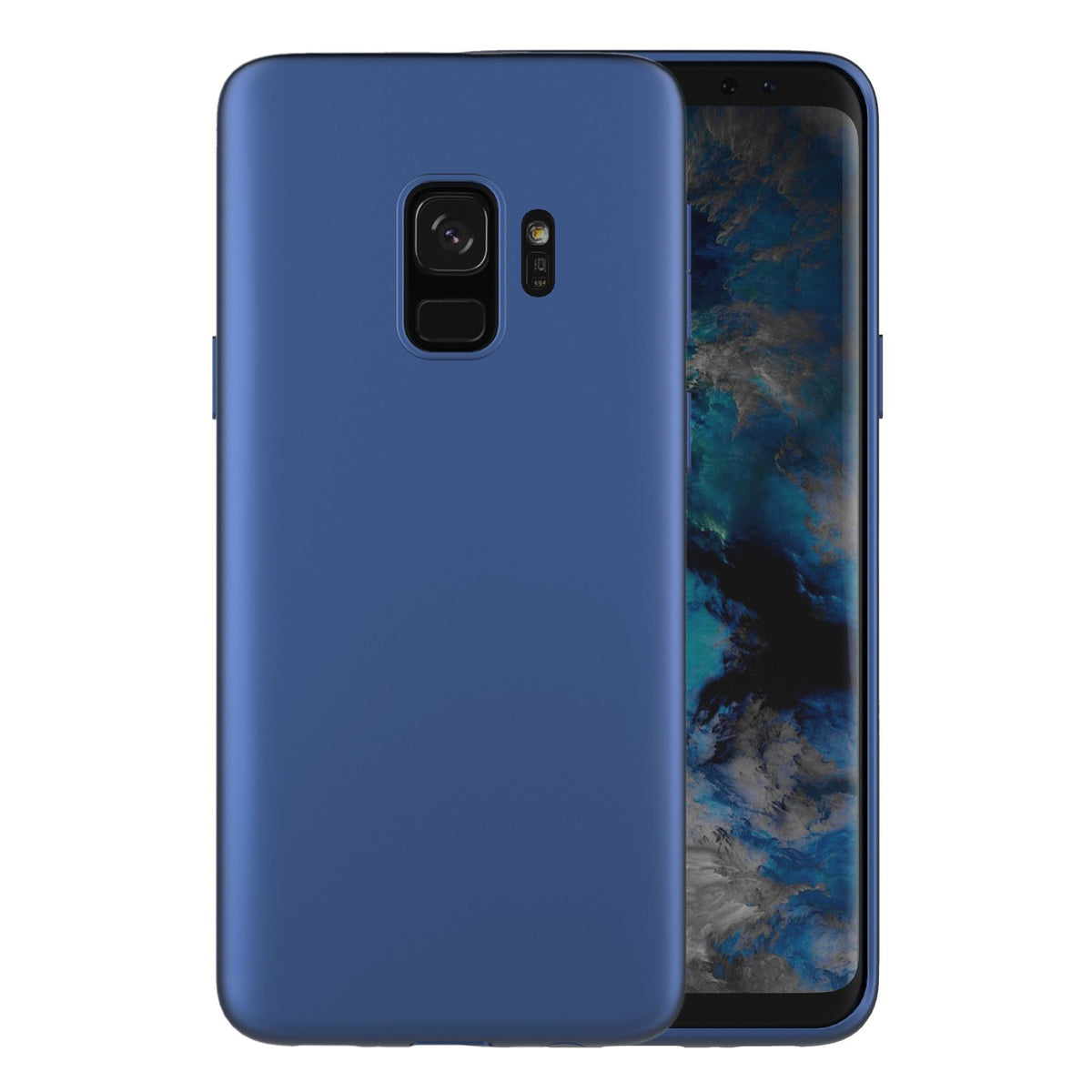 Husă Samsung Galaxy S9 Plus, spate rigid, mată, subțire, albastru