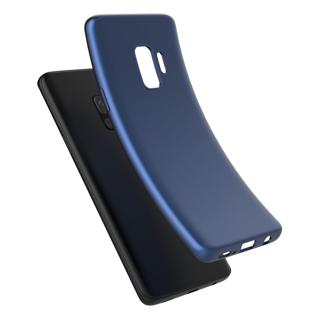 Husă Samsung Galaxy S9 Plus, spate rigid, mată, subțire, albastru