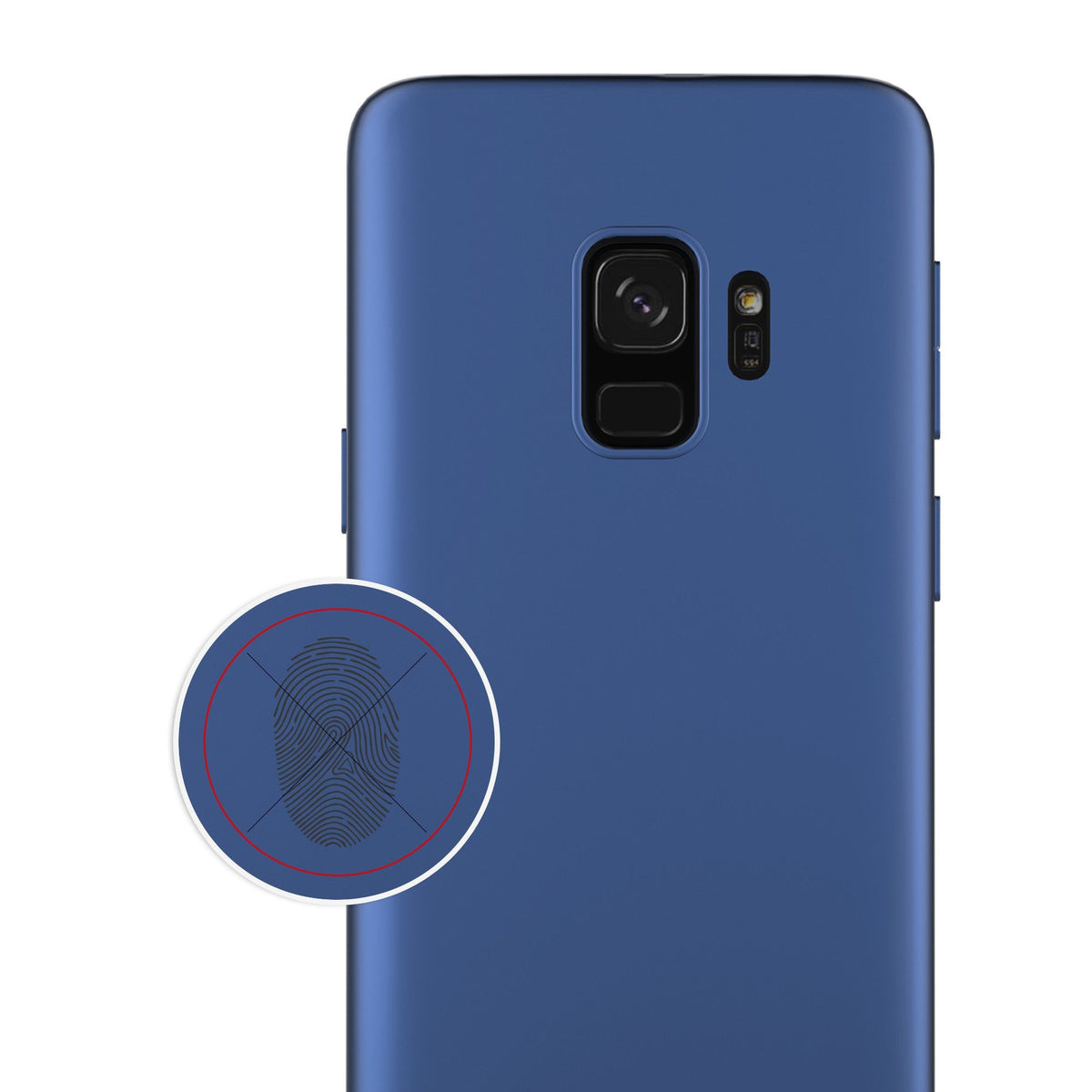 Husă Samsung Galaxy S9 Plus, spate rigid, mată, subțire, albastru
