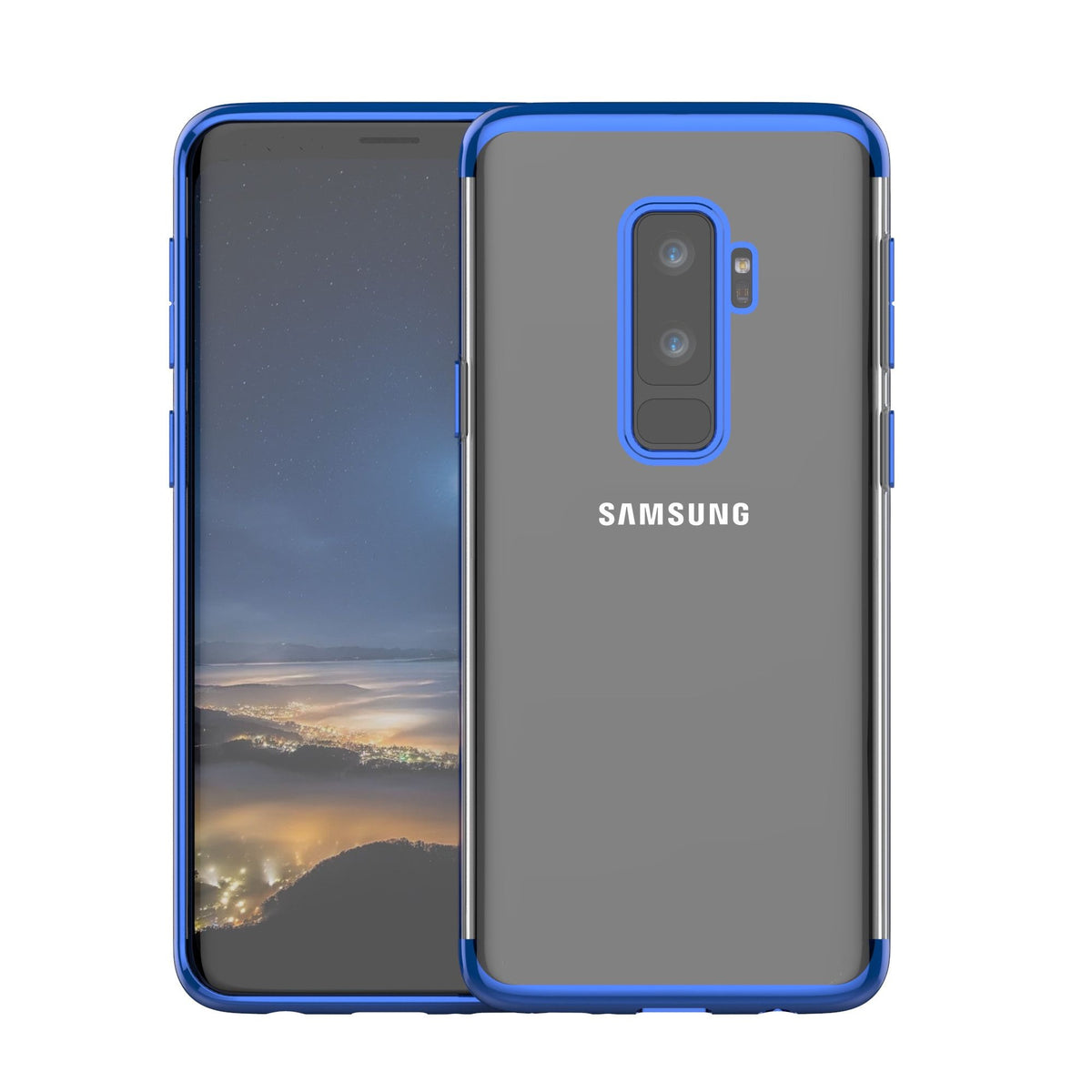 Husă Samsung Galaxy S9 Plus, transparentă, albastru