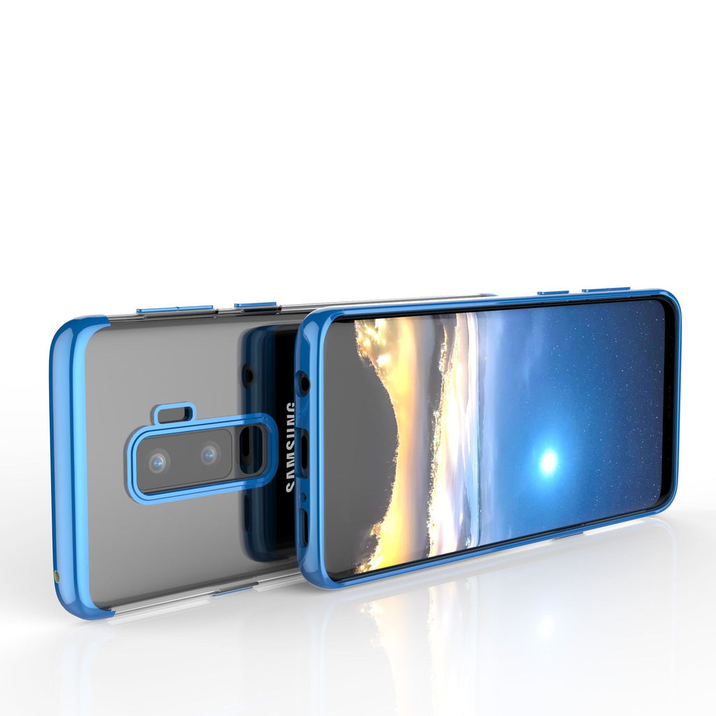 Husă Samsung Galaxy S9 Plus, transparentă, albastru