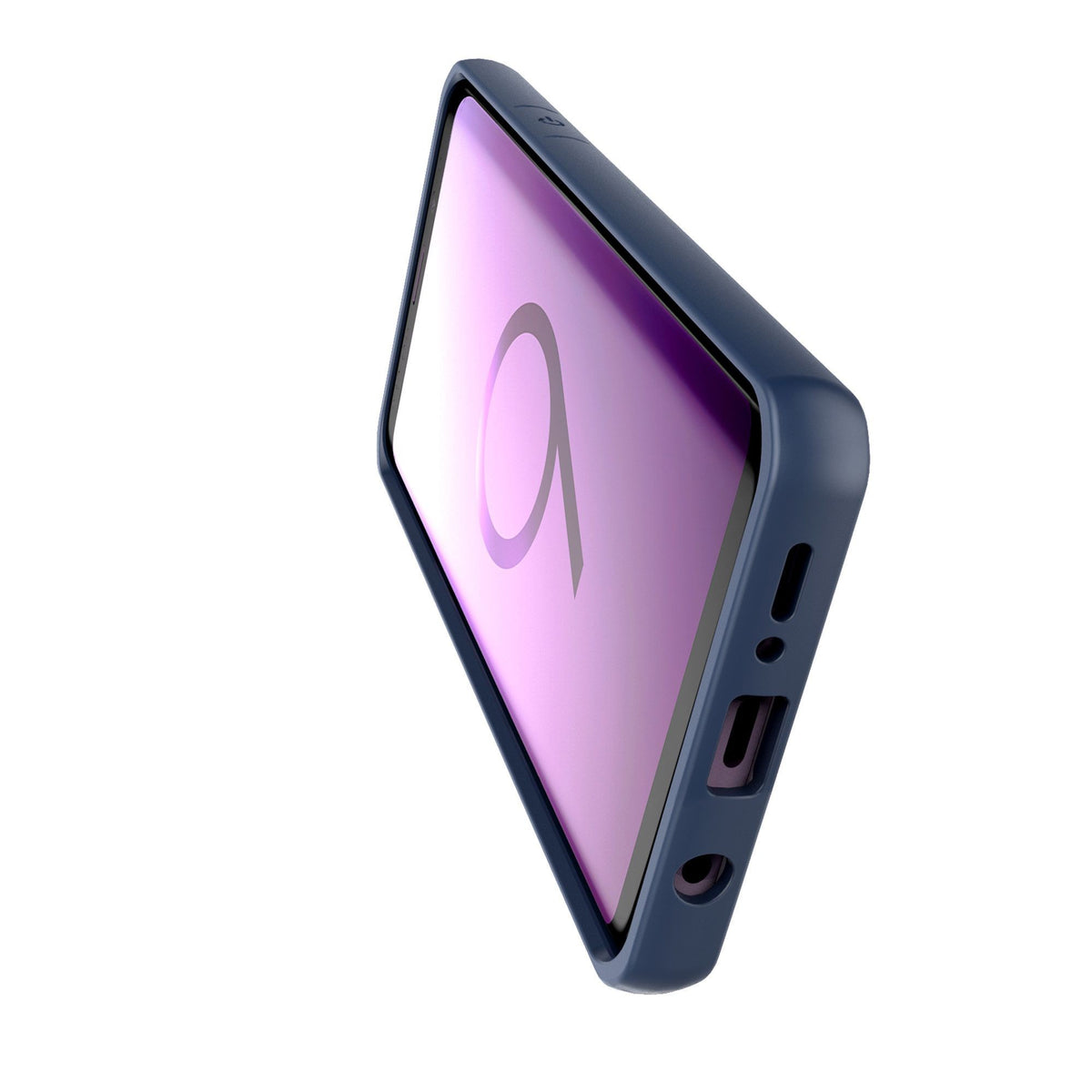 Husă Samsung Galaxy S9, spate rigid, din acril, cu ramă antișoc, albastru
