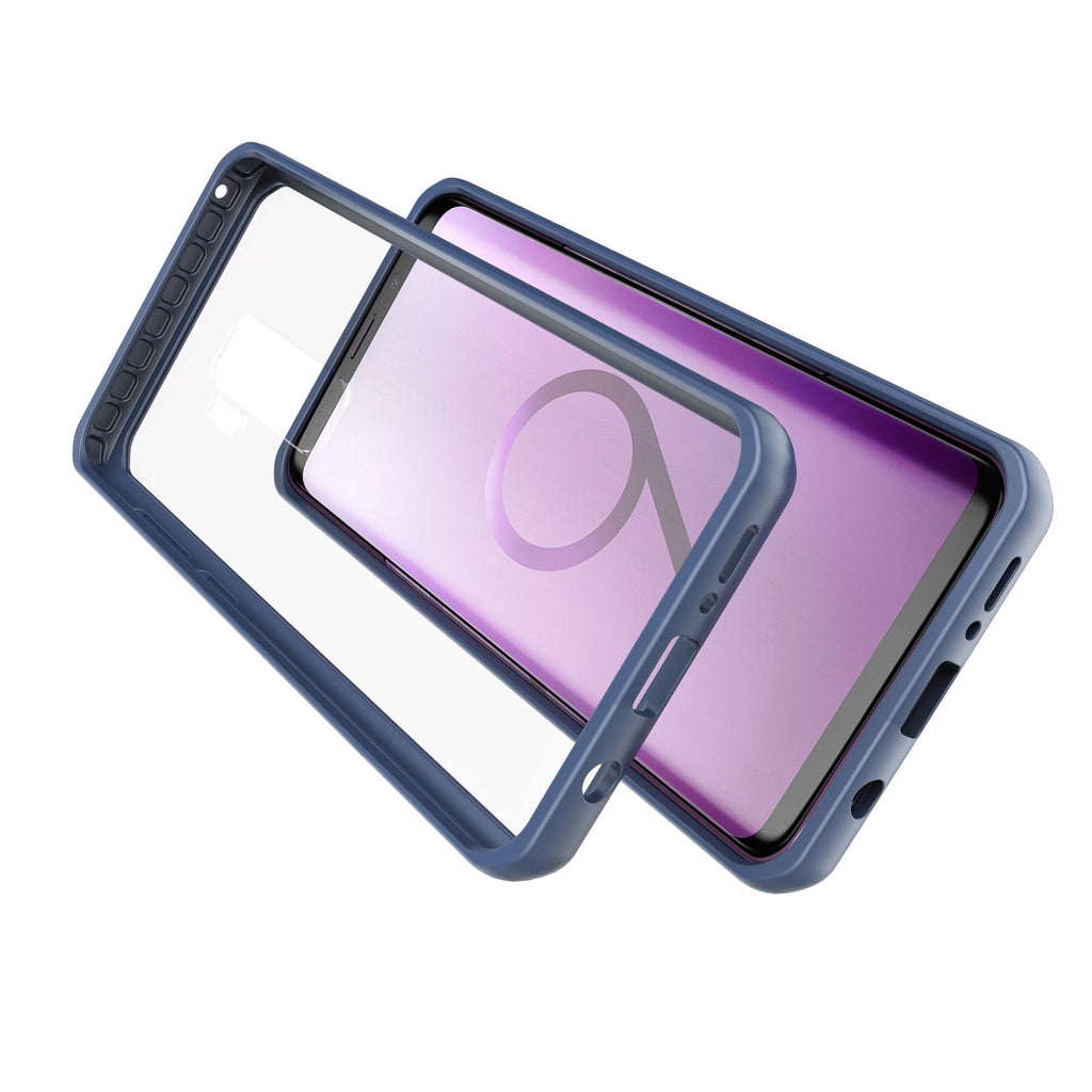 Husă Samsung Galaxy S9, spate rigid, din acril, cu ramă antișoc, albastru