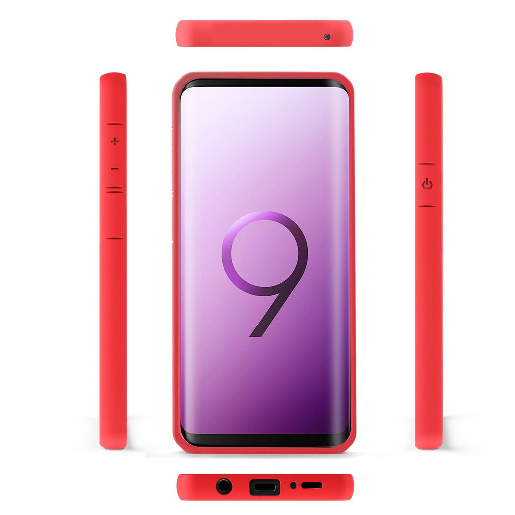 Husă Samsung Galaxy S9, spate rigid, din acril, cu ramă antișoc, roz