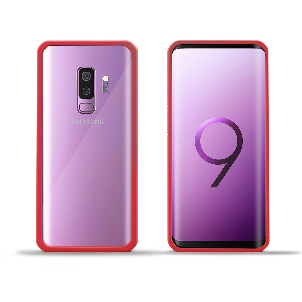 Husă Samsung Galaxy S9, spate rigid, din acril, cu ramă antișoc, roz