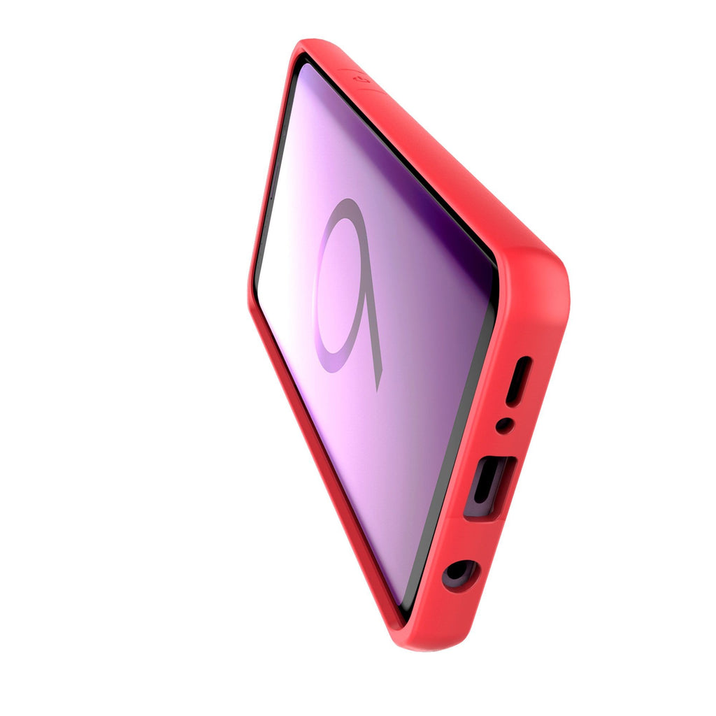 Husă Samsung Galaxy S9, spate rigid, din acril, cu ramă antișoc, roz