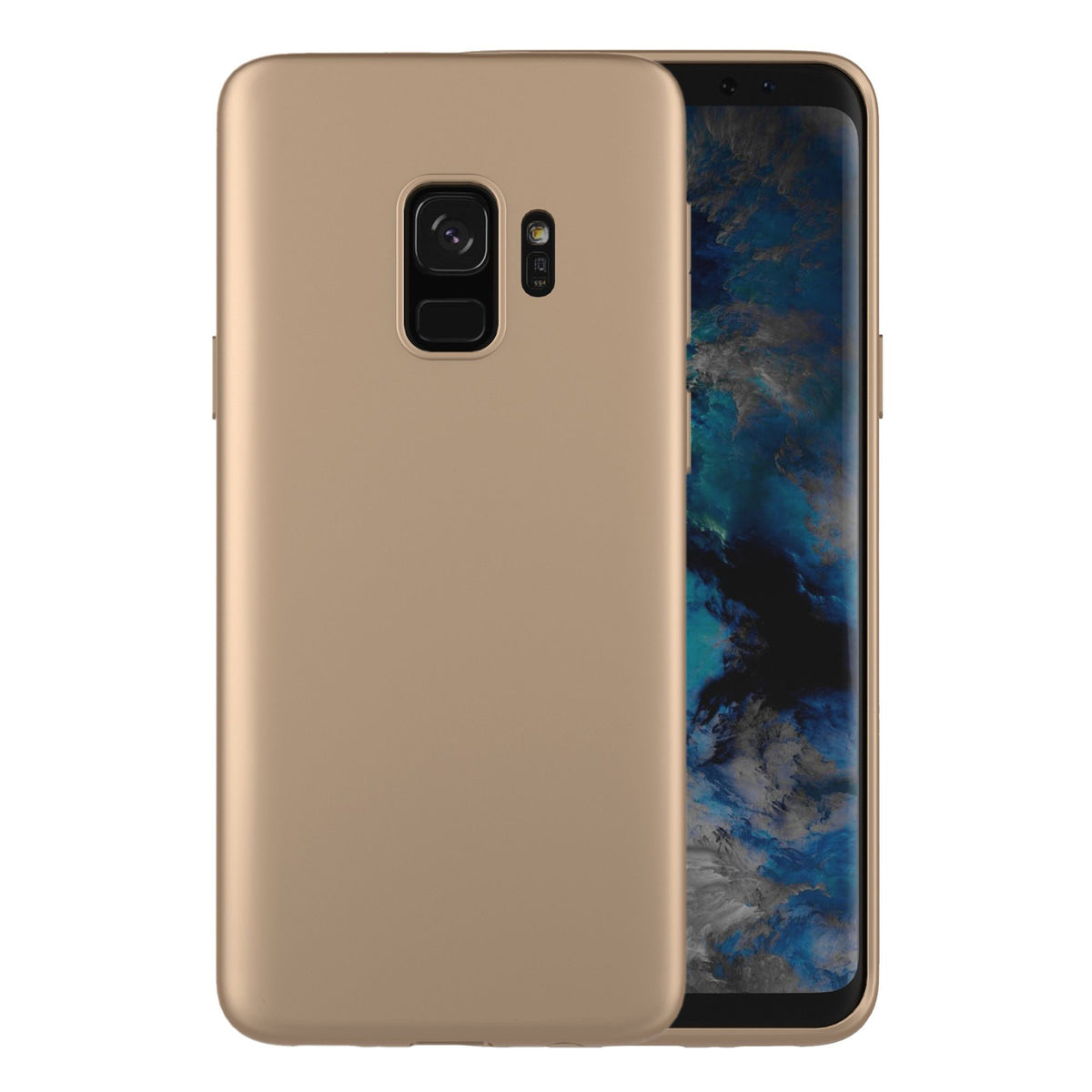 Husă Samsung Galaxy S9, spate rigid, mată, subțire, auriu