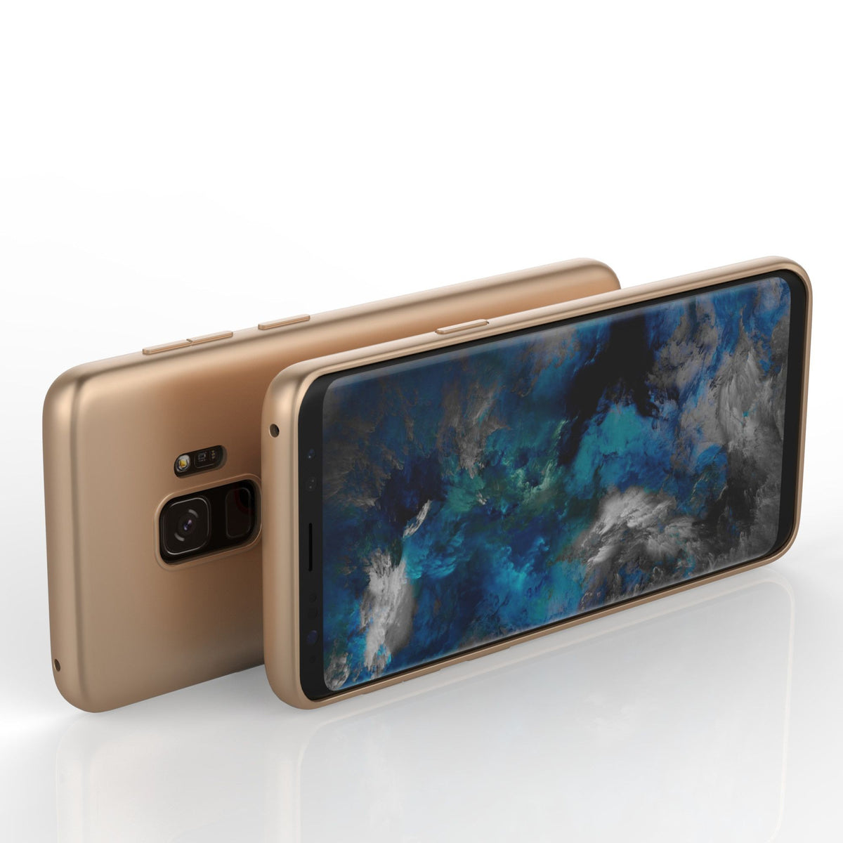 Husă Samsung Galaxy S9, spate rigid, mată, subțire, auriu