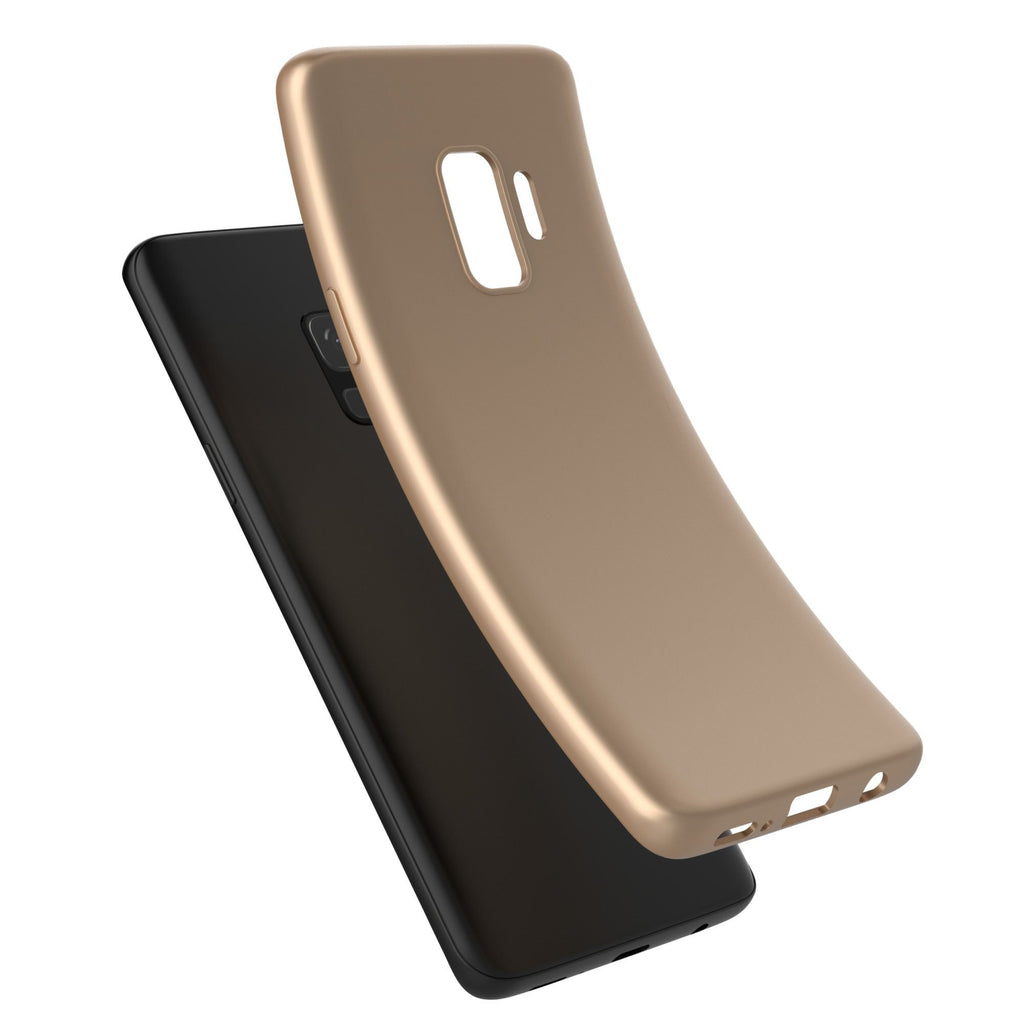 Husă Samsung Galaxy S9, spate rigid, mată, subțire, auriu