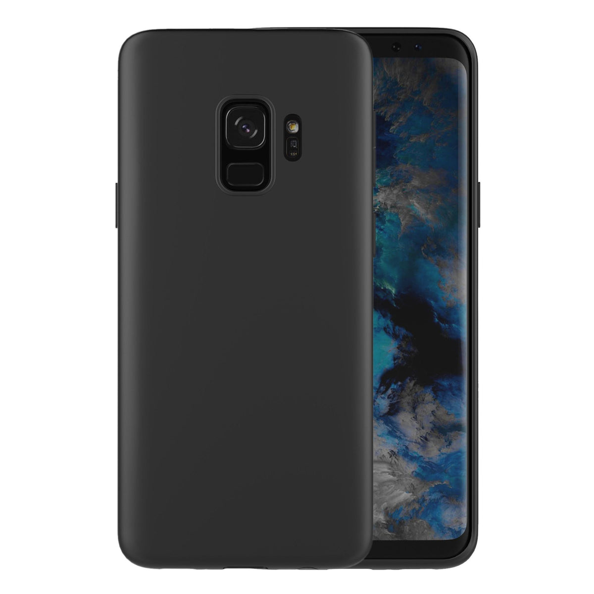 Husă Samsung Galaxy S9, spate rigid, mată, subțire, negru