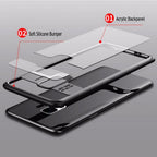 Husă Samsung Galaxy S9, spate rigid, transparentă, cu ramă colorată, negru