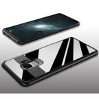 Husă Samsung Galaxy S9, spate rigid, transparentă, cu ramă colorată, negru
