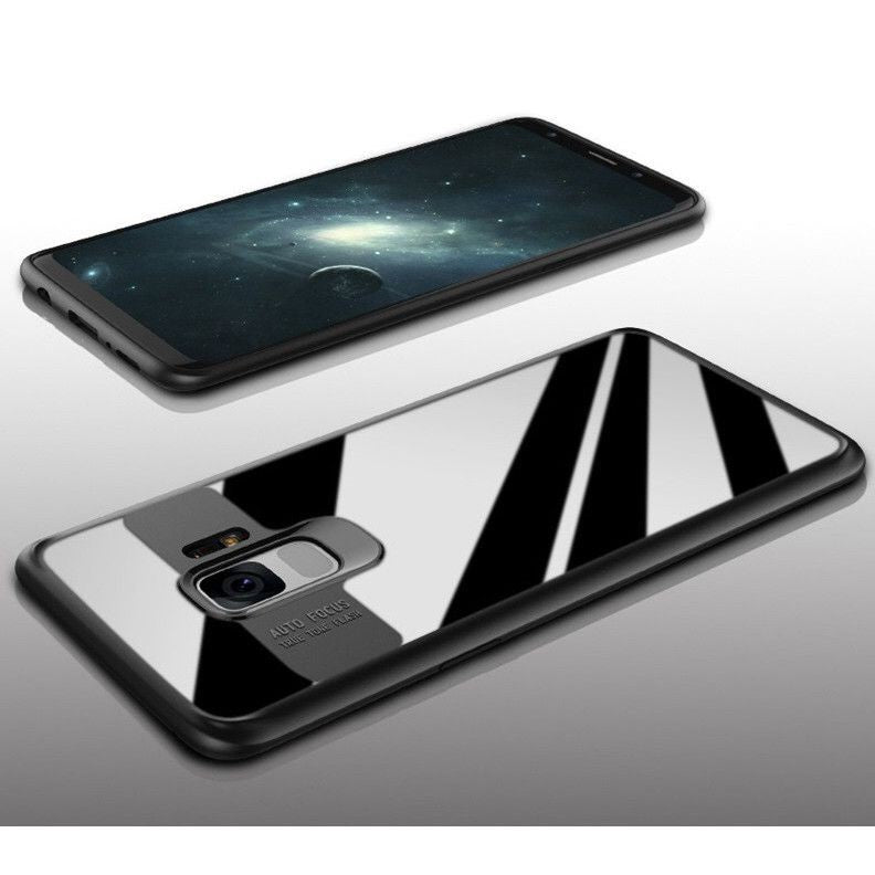 Husă Samsung Galaxy S9, spate rigid, transparentă, cu ramă colorată, negru
