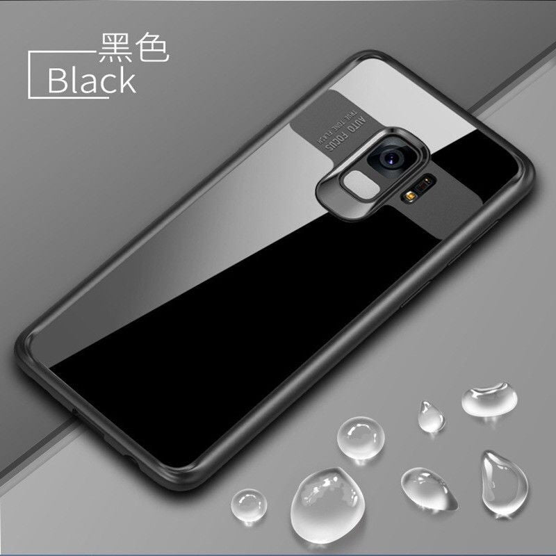 Husă Samsung Galaxy S9, spate rigid, transparentă, cu ramă colorată, negru