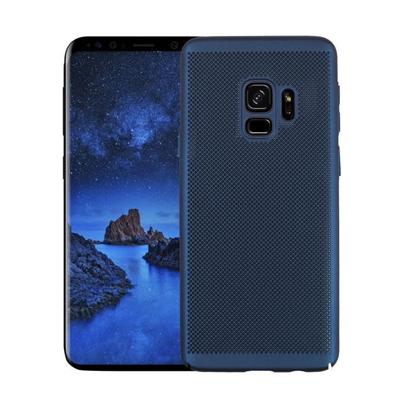 Husă Samsung Galaxy S9, spate rigid, ultra-subțire, perforată, albastru