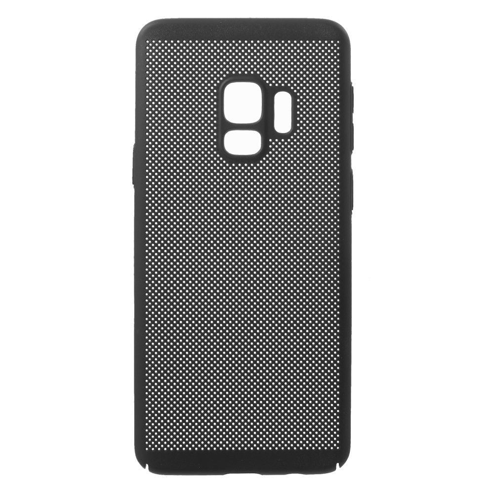 Husă Samsung Galaxy S9, spate rigid, ultra-subțire, perforată, negru