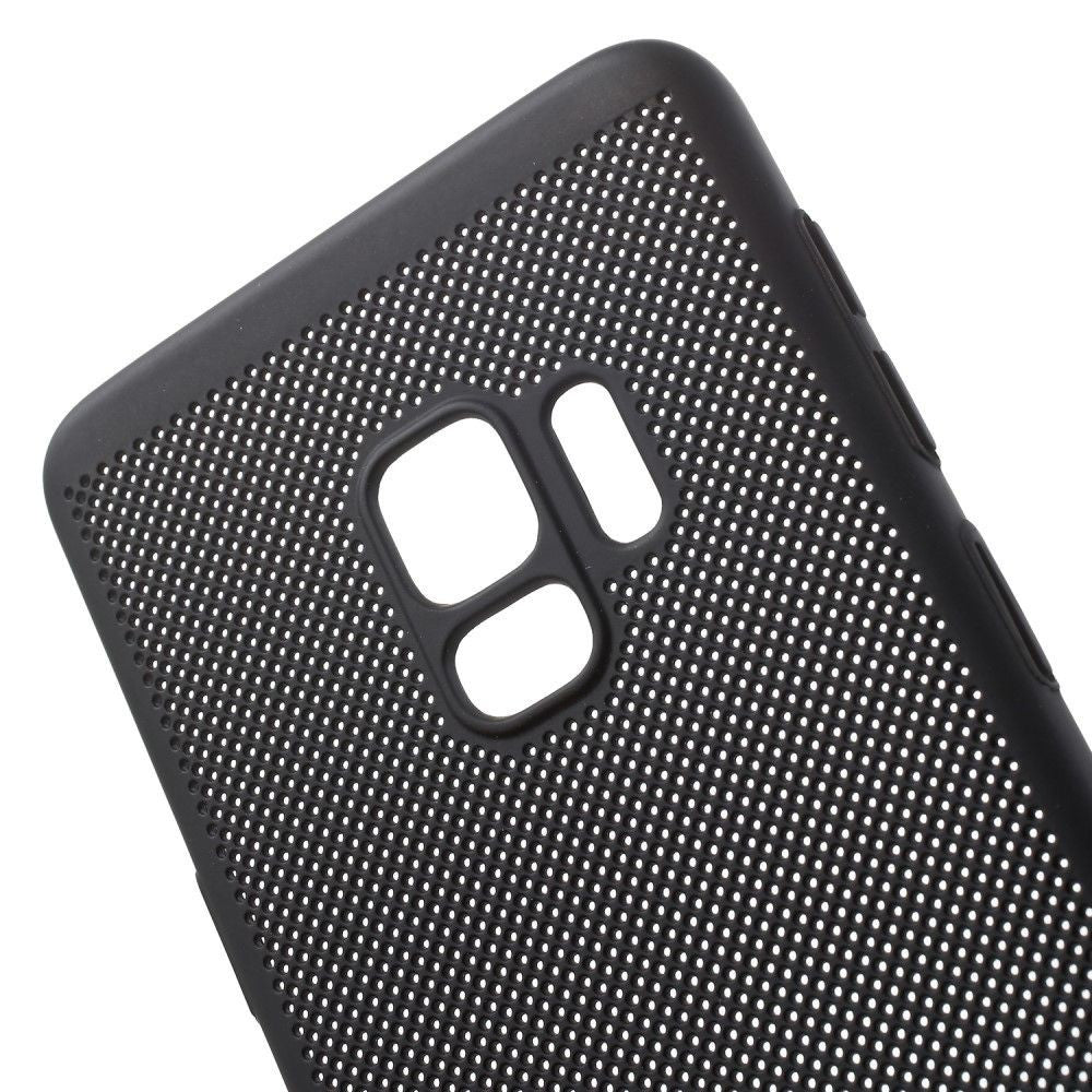 Husă Samsung Galaxy S9, spate rigid, ultra-subțire, perforată, negru