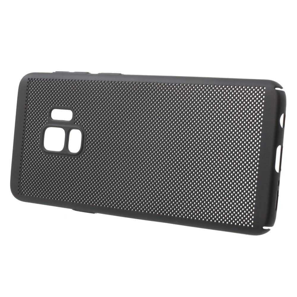 Husă Samsung Galaxy S9, spate rigid, ultra-subțire, perforată, negru