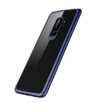 Husă Samsung Galaxy S9, transparentă, cu ramă colorată, transparent/albastru