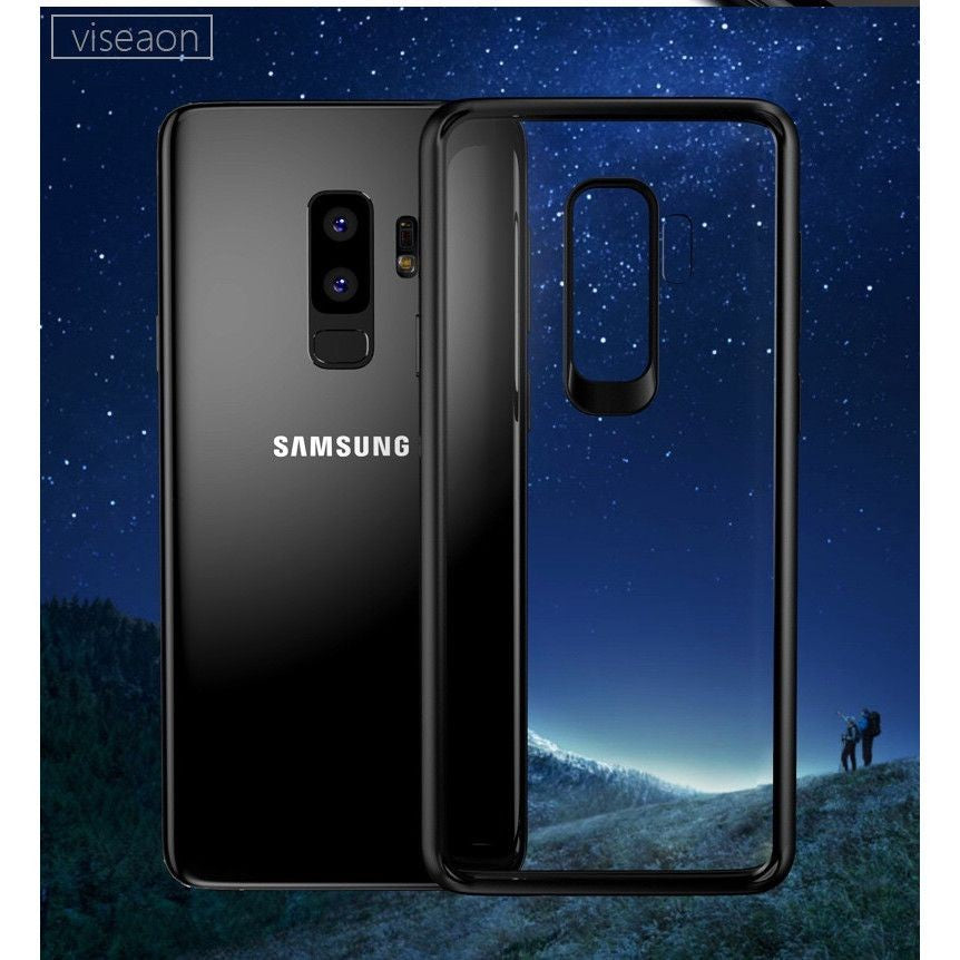 Husă Samsung Galaxy S9, transparentă, cu ramă colorată, transparent/negru