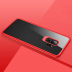 Husă Samsung Galaxy S9, transparentă, cu ramă colorată, transparent/roșu