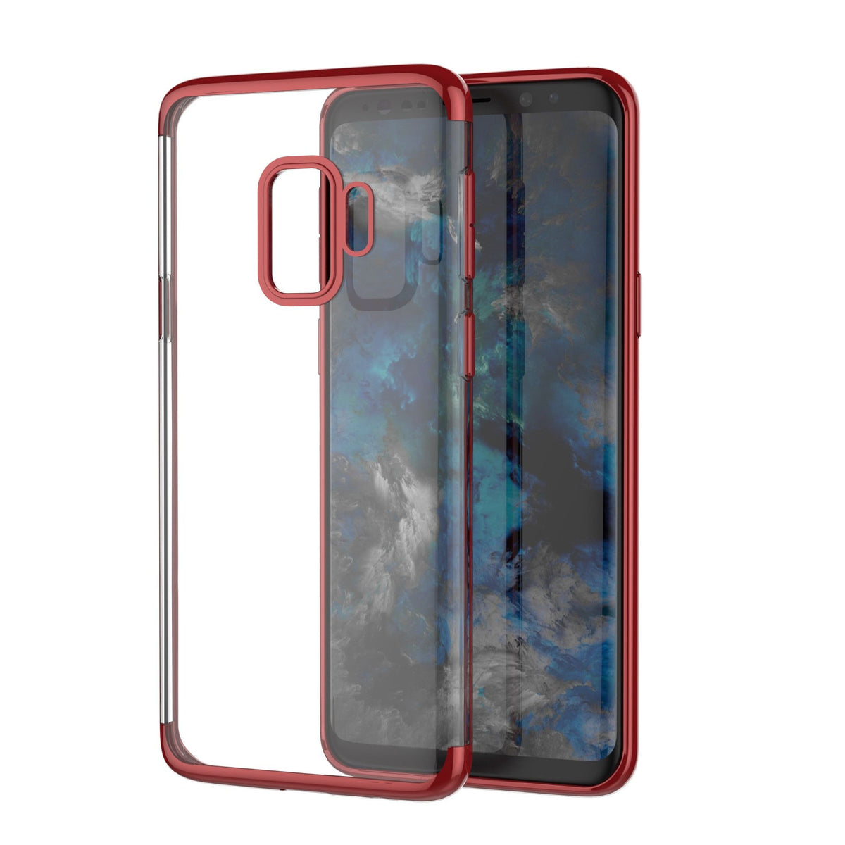 Husă Samsung Galaxy S9, transparentă, roșu