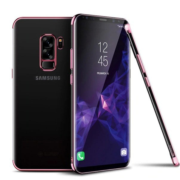 Husă Samsung Galaxy S9, transparentă, roz-auriu