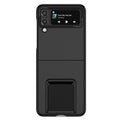 Husă Samsung Galaxy Z Flip 3, din PC, cu suport pliabil, negru