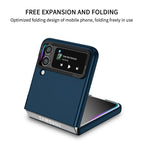 Husă Samsung Galaxy Z Flip 5, din PC, cu suport pliabil, albastru