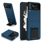 Husă Samsung Galaxy Z Flip 5, din PC, cu suport pliabil, albastru