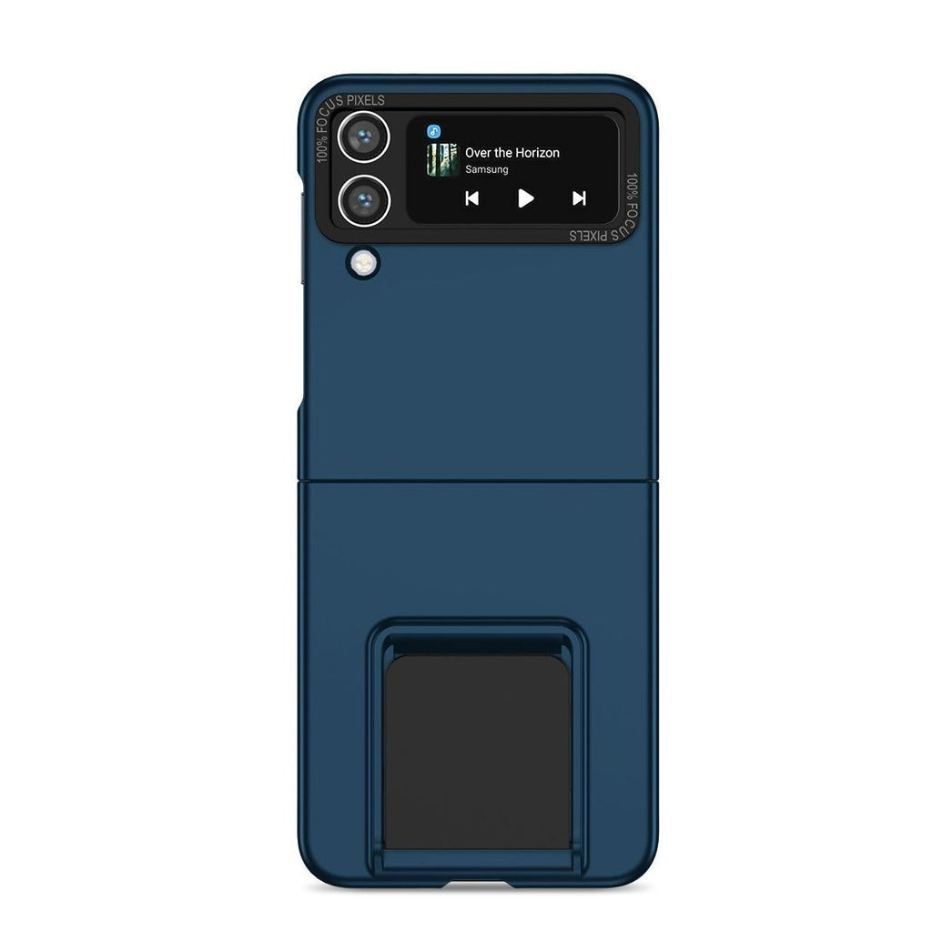 Husă Samsung Galaxy Z Flip 5, din PC, cu suport pliabil, albastru
