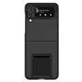 Husă Samsung Galaxy Z Flip 5, din PC, cu suport pliabil, negru