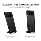 Husă Samsung Galaxy Z Flip 5, din PC, cu suport pliabil, negru