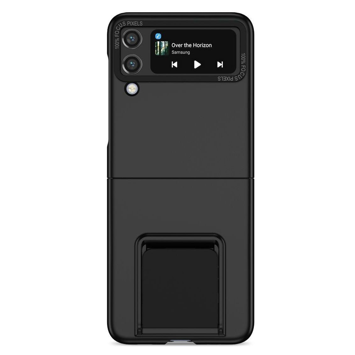 Husă Samsung Galaxy Z Flip 5, din PC, cu suport pliabil, negru