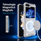 Husă Samsung Galaxy Z Flip 6, magnetică MagSafe, transparentă, transparent