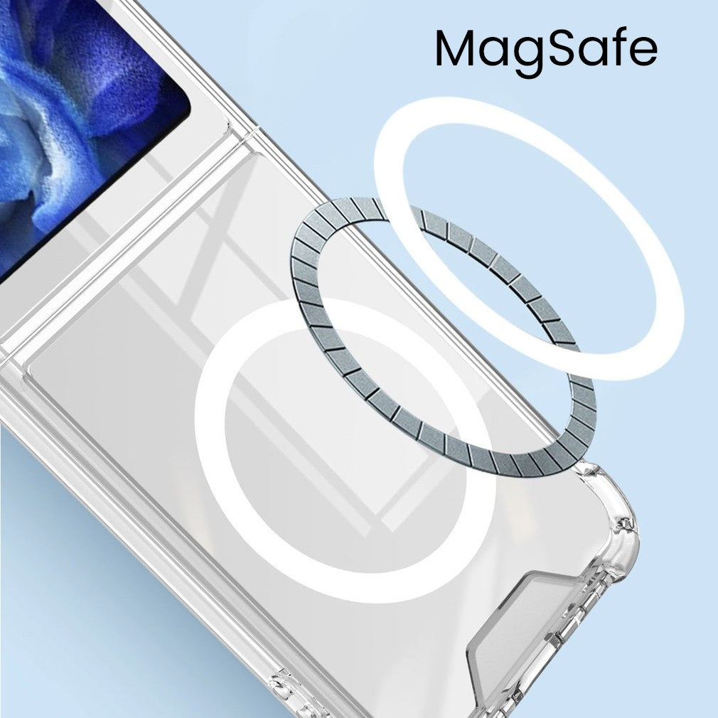 Husă Samsung Galaxy Z Flip 6, magnetică MagSafe, transparentă, transparent