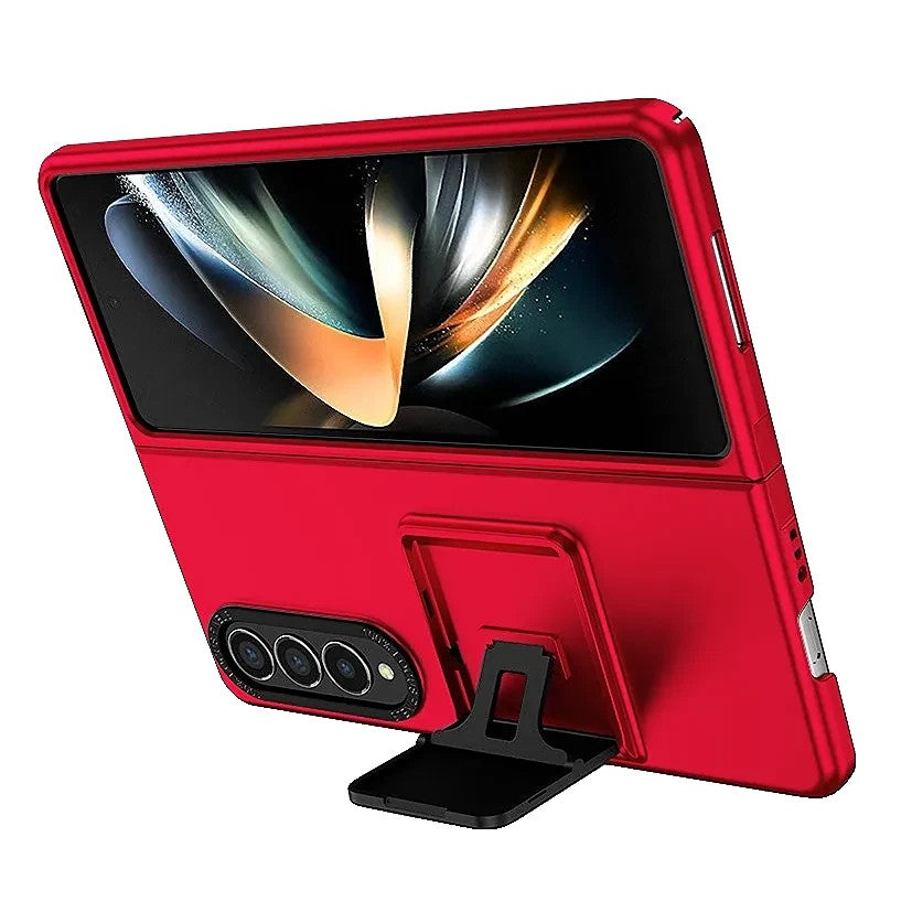 Husă Samsung Galaxy Z Fold 4 / Z Fold 4 5G, din PC, cu suport pliabil, roșu