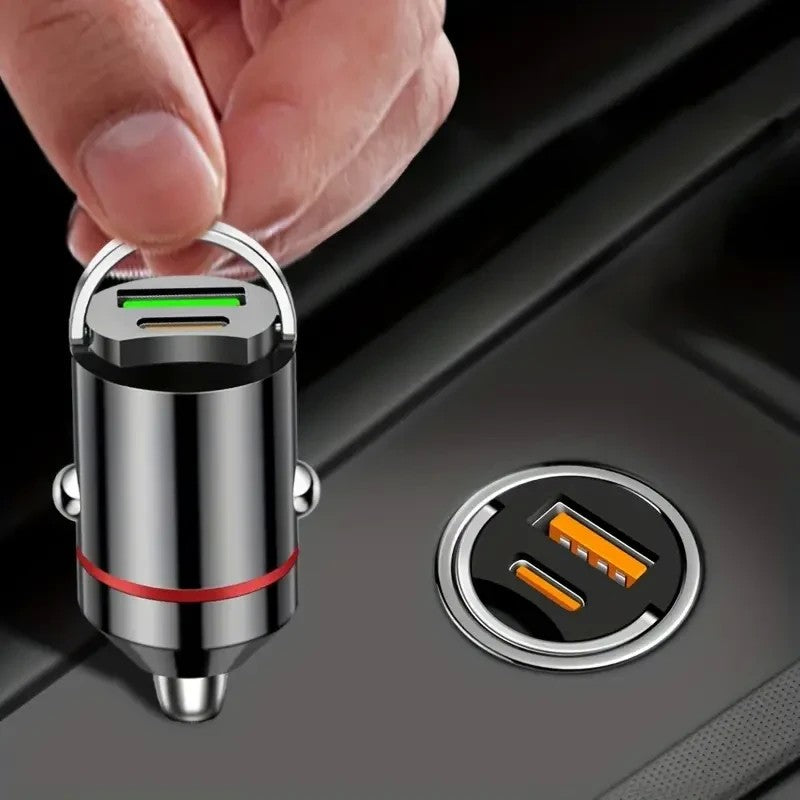 Încărcător auto 2 în 1 USB-C PD 30W + USB QC3.0