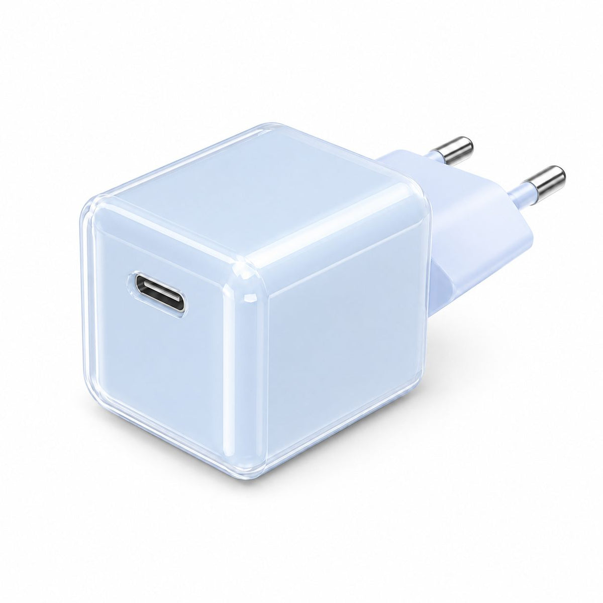Încărcător GaN 30W USB-C Mini Ice Cube, compatibil iPhone, albastru