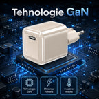 Încărcător GaN 30W USB-C Mini Ice Cube, compatibil iPhone, crem