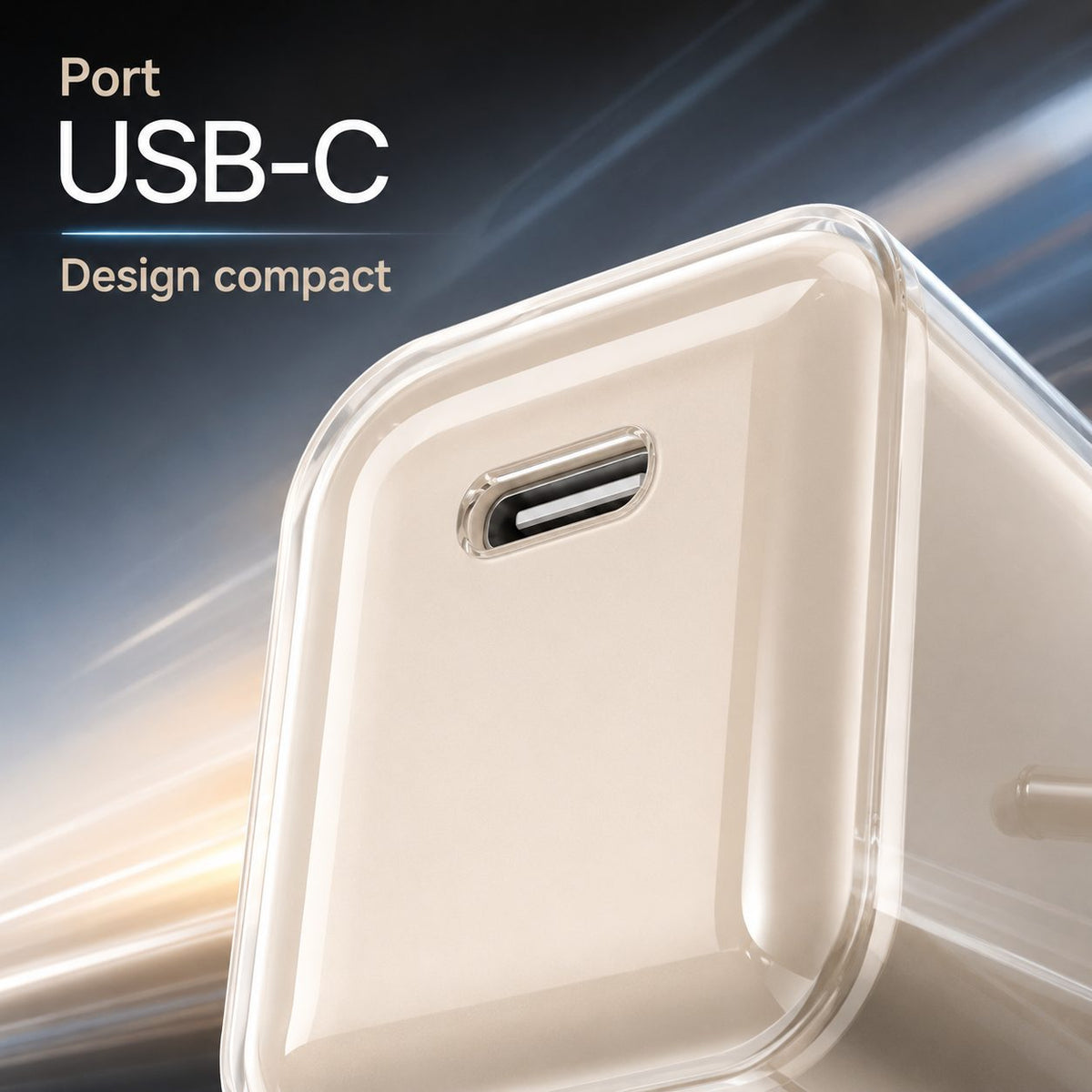 Încărcător GaN 30W USB-C Mini Ice Cube, compatibil iPhone, crem