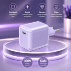Încărcător GaN 30W USB-C Mini Ice Cube, compatibil iPhone, mov