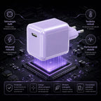 Încărcător GaN 30W USB-C Mini Ice Cube, compatibil iPhone, mov