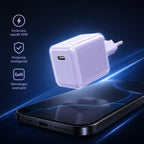 Încărcător GaN 30W USB-C Mini Ice Cube, compatibil iPhone, mov