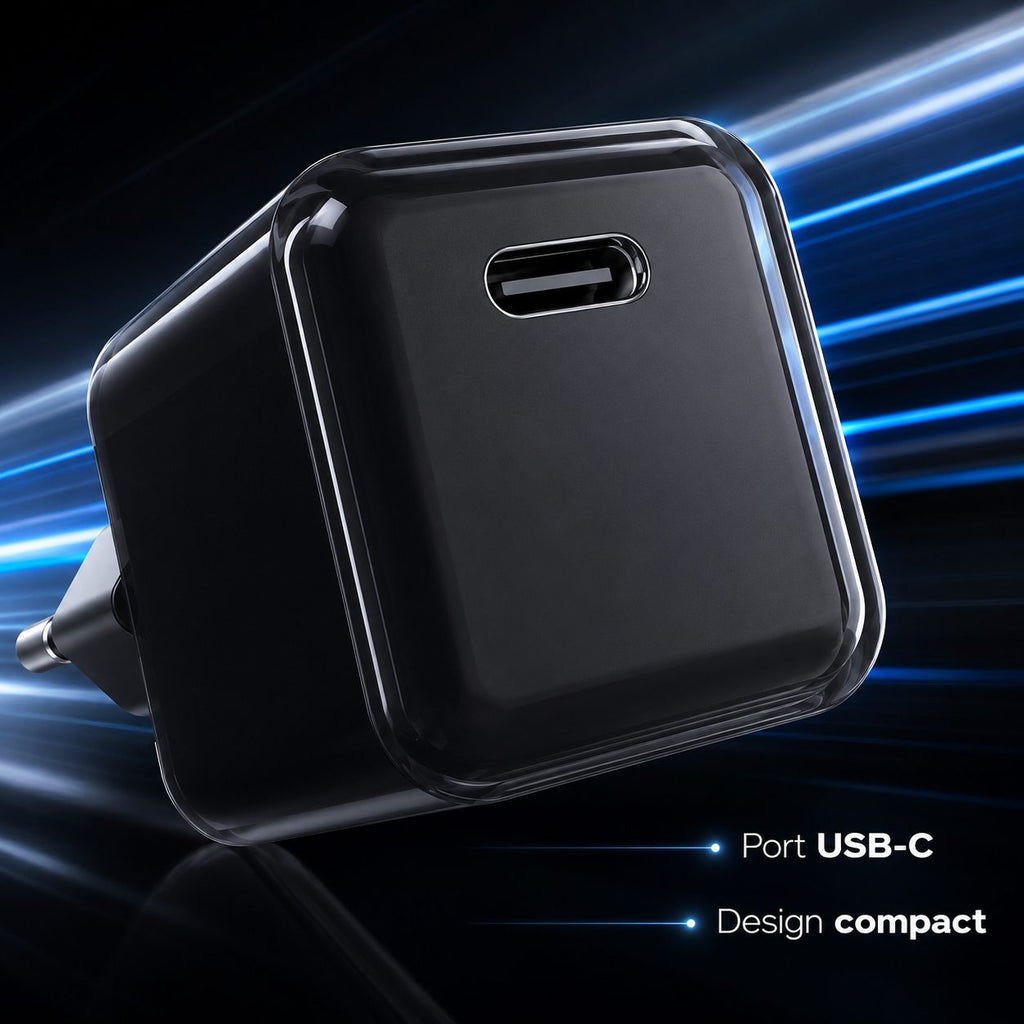 Încărcător GaN 30W USB-C Mini Ice Cube, compatibil iPhone, negru