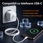Încărcător rapid 45W USB-C compact, compatibil iPhone