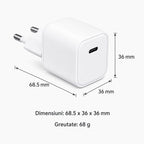 Încărcător rapid 45W USB-C compact, compatibil iPhone